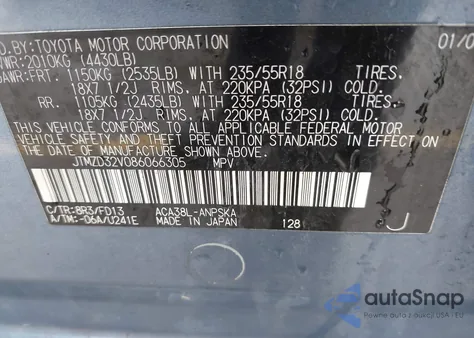 2008 Toyota Rav4 Sport из США, поврежденный, VIN JTMZD32V086066305